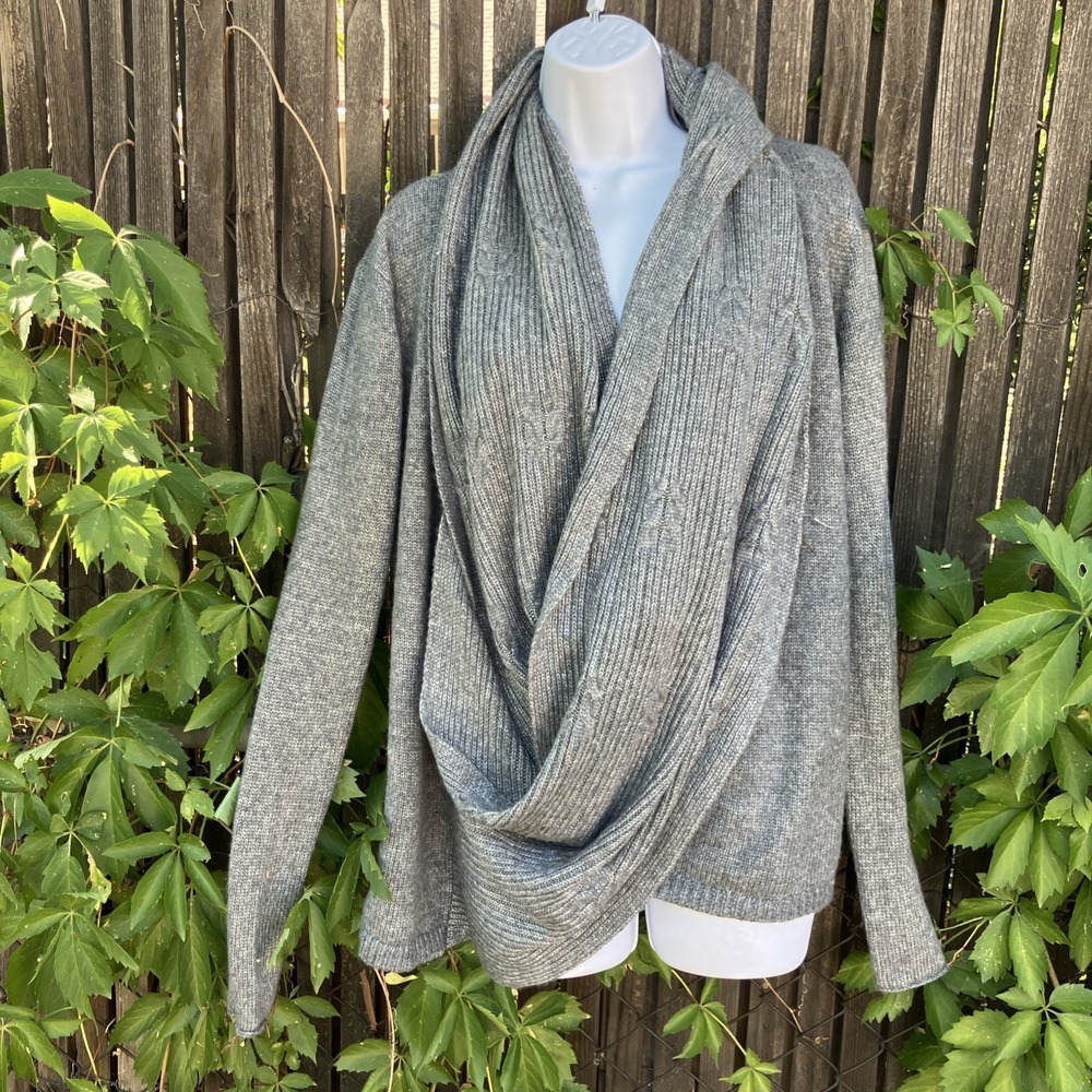 NEW Talbots Wrap Cardigan Sweater Infinity Scarf L/XL Cozy Luxury‎ Soft NWT